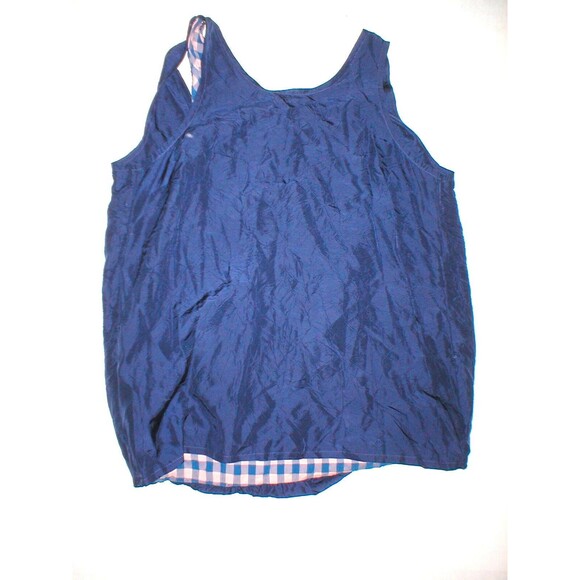 NWT $258 New Womens Marc Jacobs Silk Sleeveless Top Blue Pink Checks M Cowl Back - Picture 5 of 9